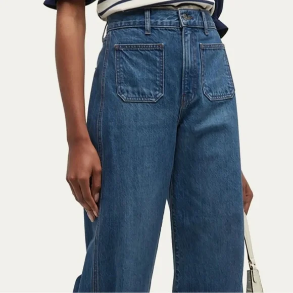 Veronica Beard Wide Leg Patch Pocket Jeans Size 26 - Picture 6 of 15